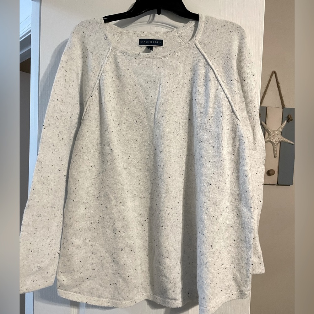 Casual Light Sweater from Macy’s White with Black Dots